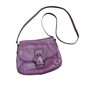 Y2K Vintage Coach SoHo purple leather mini cross body purse